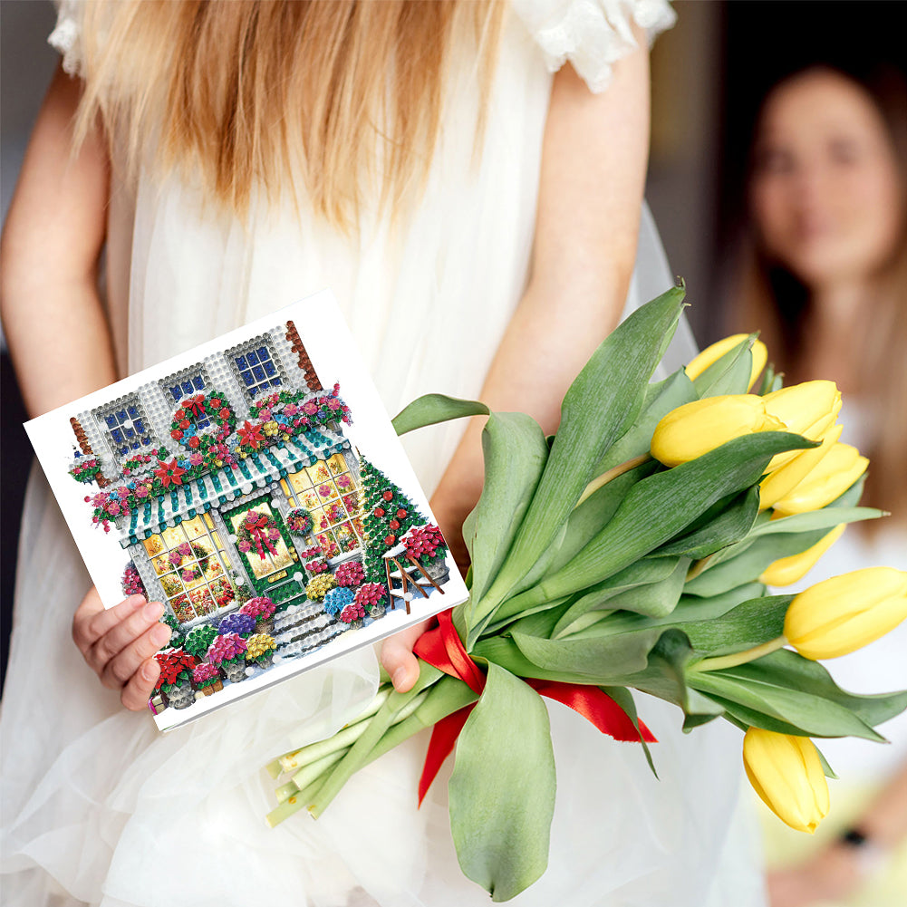 6PCS DIY Diamond Art Greeting Cards Xmas Designs for Festivals and Celebrations