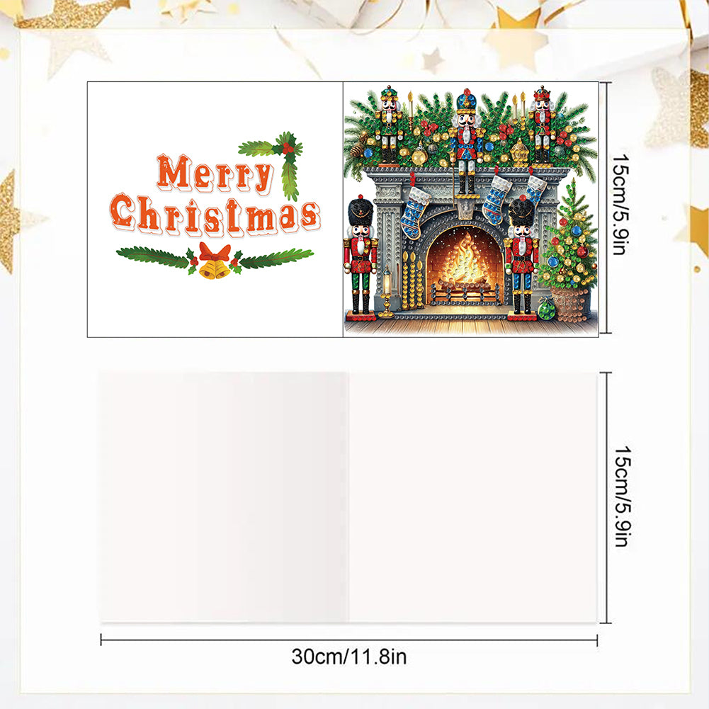 6PCS DIY Diamond Art Greeting Cards Xmas Designs for Festivals and Celebrations