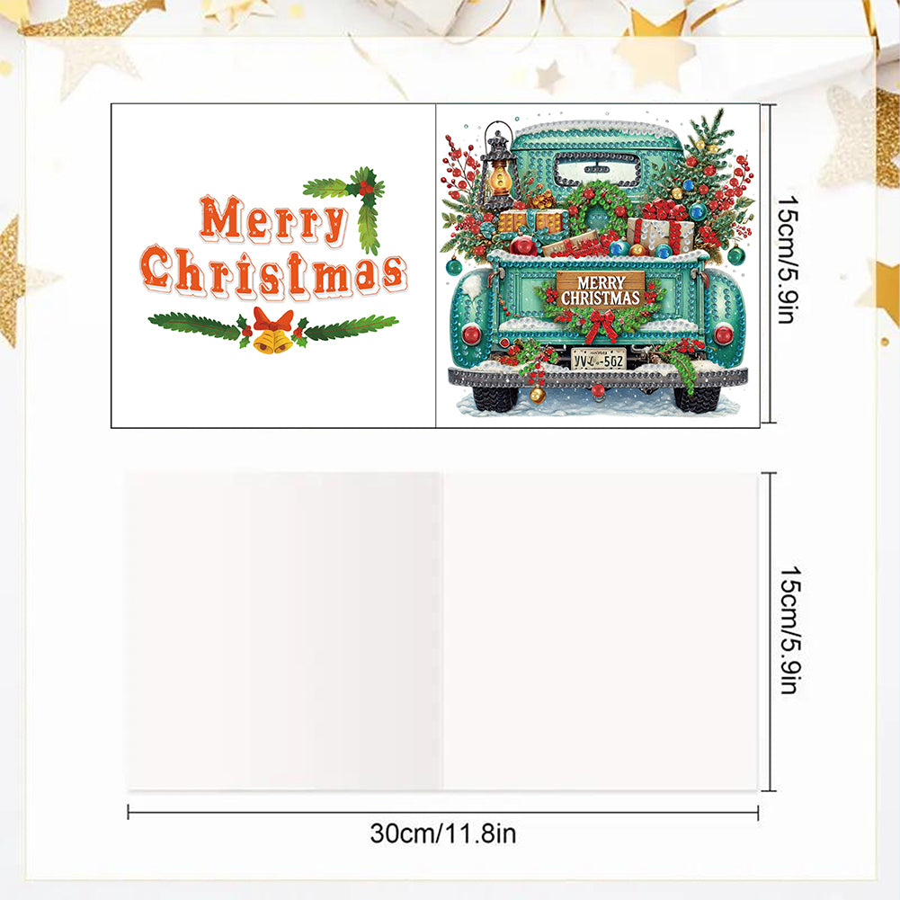 6PCS DIY Diamond Art Greeting Cards Xmas Designs for Festivals and Celebrations