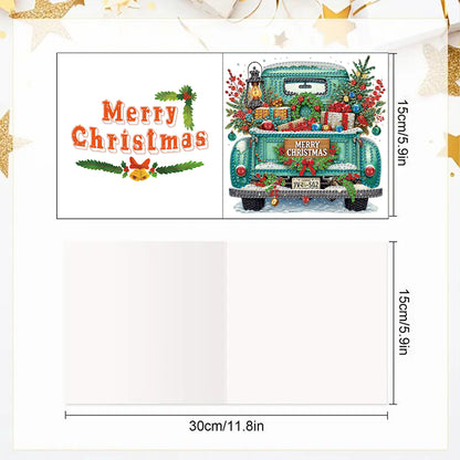 6PCS DIY Diamond Art Greeting Cards Xmas Designs for Festivals and Celebrations