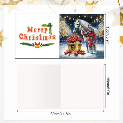 6PCS DIY Diamond Art Greeting Cards Xmas Designs for Festivals and Celebrations