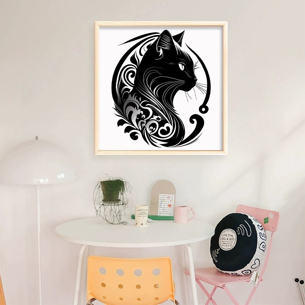 Silhouette-Cat - 11CT Stamped Cross Stitch 40*40CM