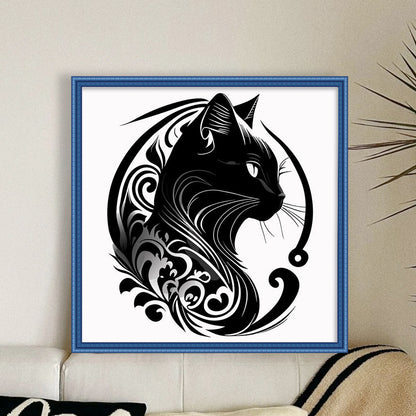 Silhouette-Cat - 11CT Stamped Cross Stitch 40*40CM