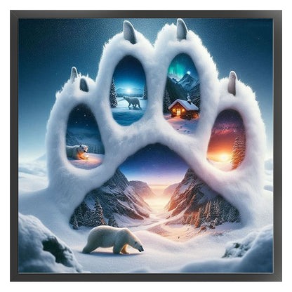 Bear Paw Polar Bear - 11CT Stamped Cross Stitch 45*45CM