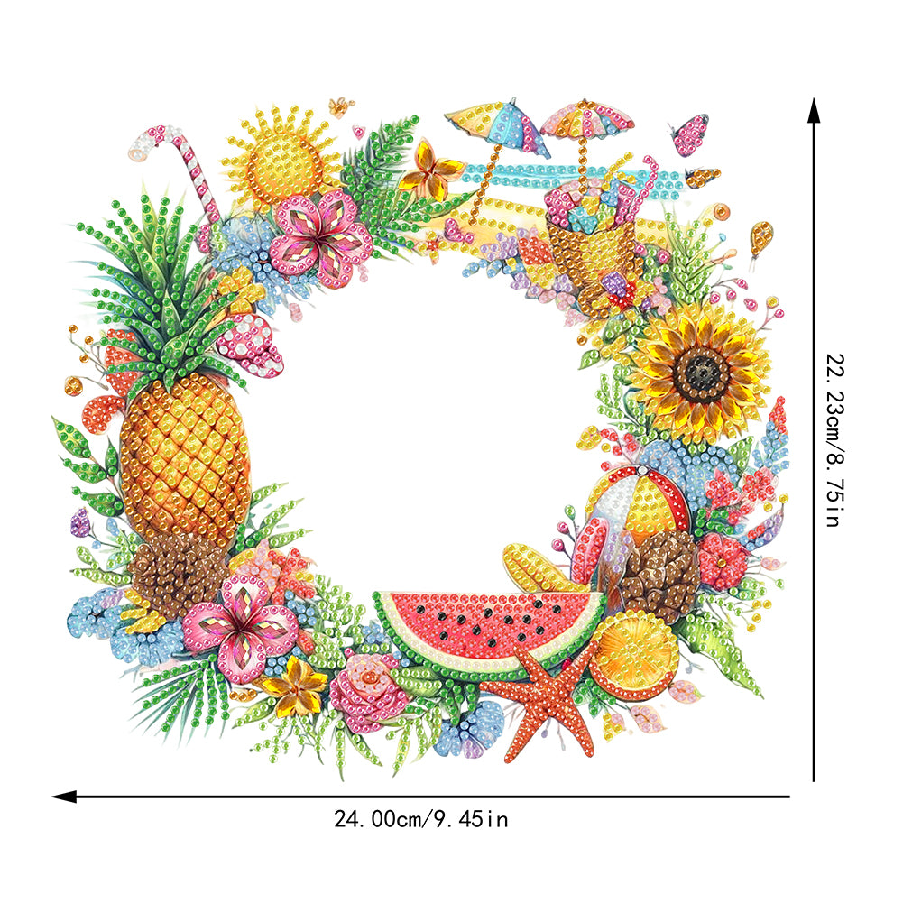 Wreath Acrylic 2D Flat DIY Diamond Art Pendant Window Hanging Art for Home Decor