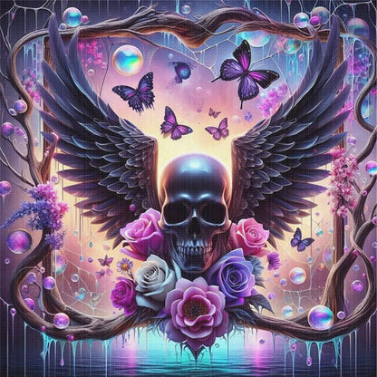 Skull Wings - 11CT Stamped Cross Stitch 40*40CM