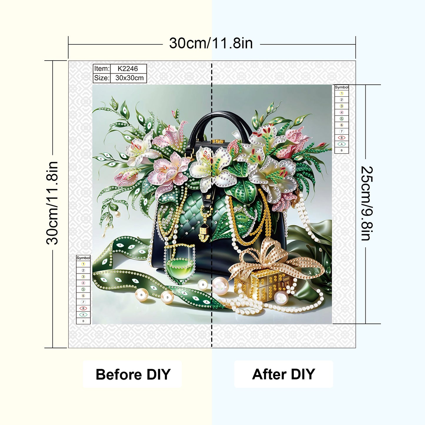 Gorgeous Bag Bouquet - Special Shaped Drill Diamond Painting 30*30CM