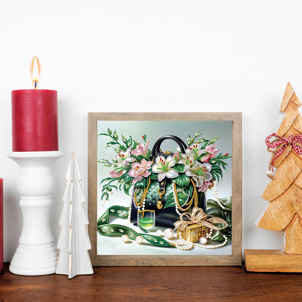 Gorgeous Bag Bouquet - Special Shaped Drill Diamond Painting 30*30CM