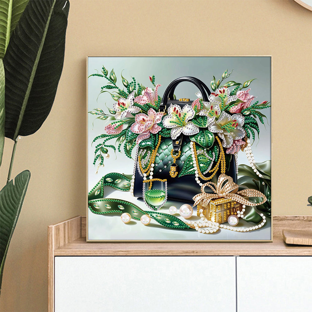 Gorgeous Bag Bouquet - Special Shaped Drill Diamond Painting 30*30CM