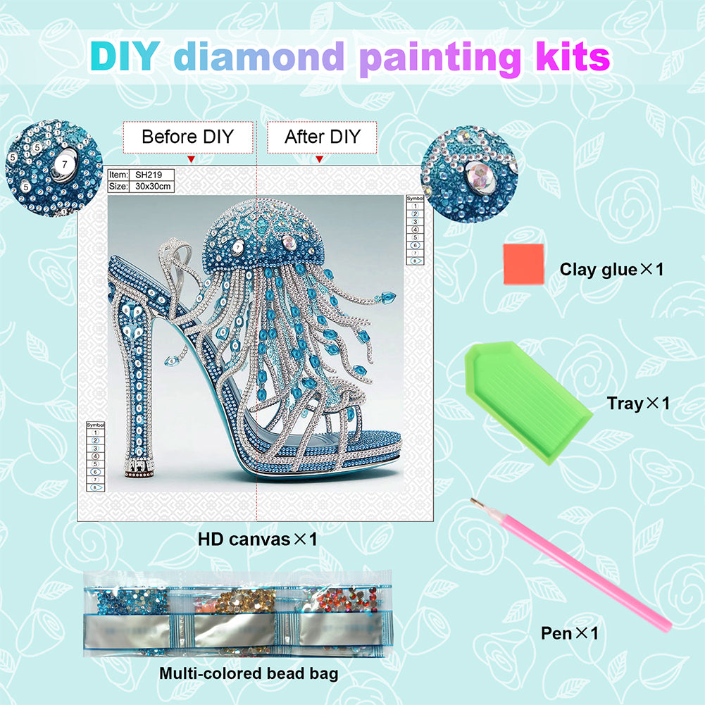 High Heel Jellyfish - Special Shaped Drill Diamond Painting 30*30CM