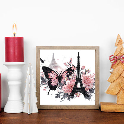 Eiffel Tower Butterfly - Special Shaped Drill Diamond Painting 30*30CM