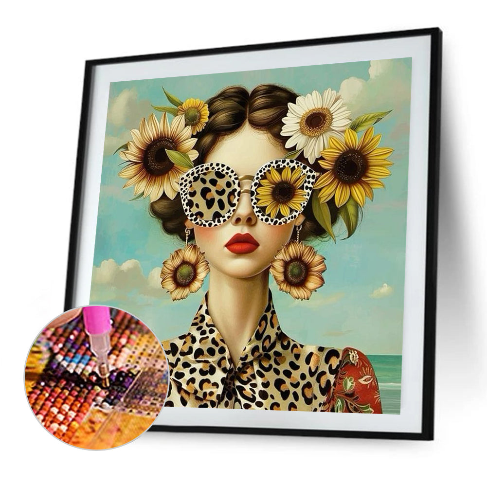Sunflower Girl - Full Square Drill Diamond Painting 40*40CM