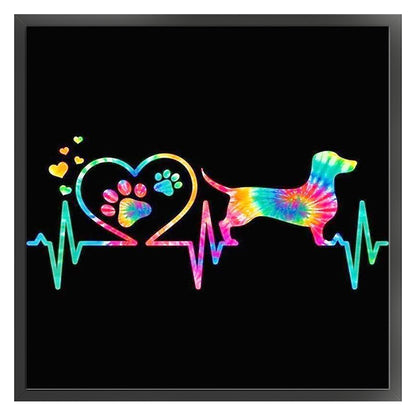 Colored Puppy - 11CT Stamped Cross Stitch 40*40CM