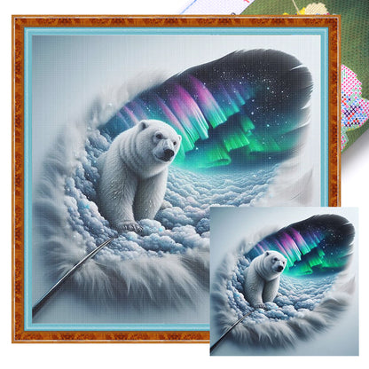 Feather Aurora - 11CT Stamped Cross Stitch 45*45CM