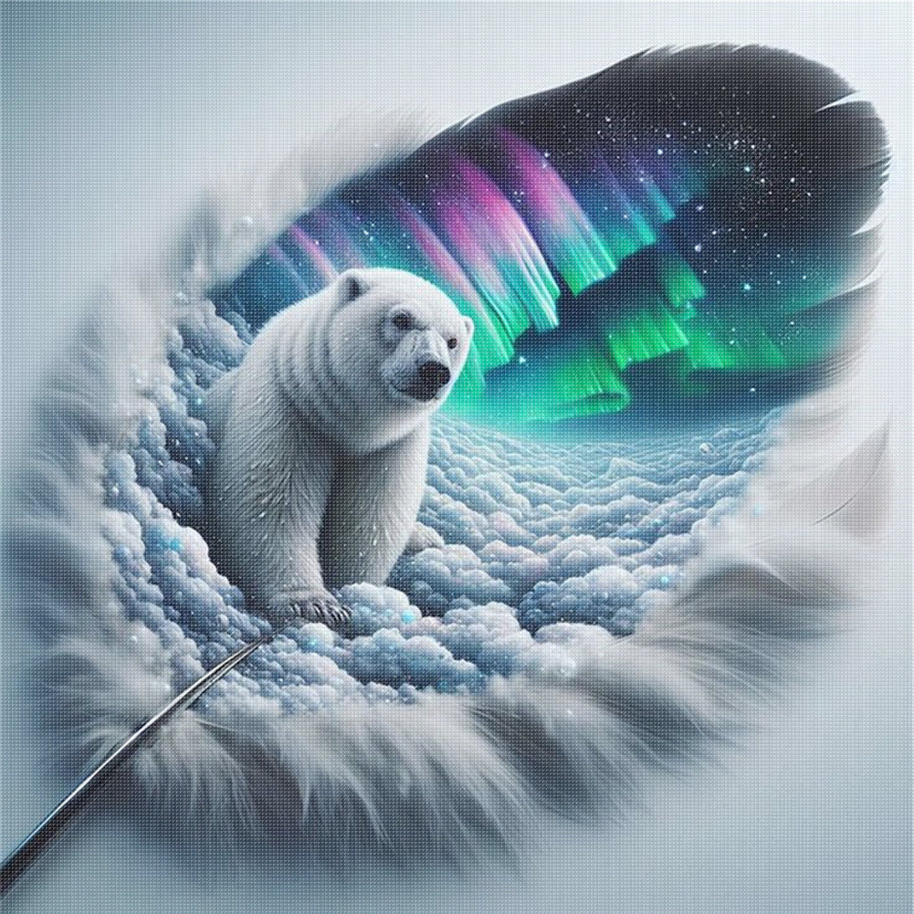 Feather Aurora - 11CT Stamped Cross Stitch 45*45CM