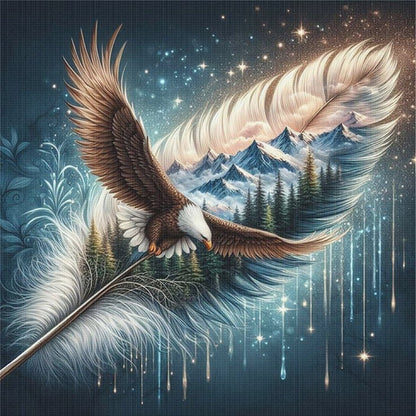 Feather Mountains - 11CT Stamped Cross Stitch 45*45CM