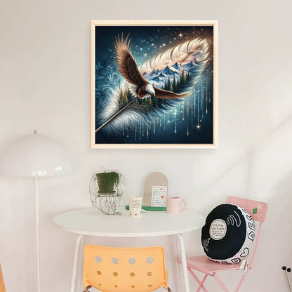 Feather Mountains - 11CT Stamped Cross Stitch 45*45CM