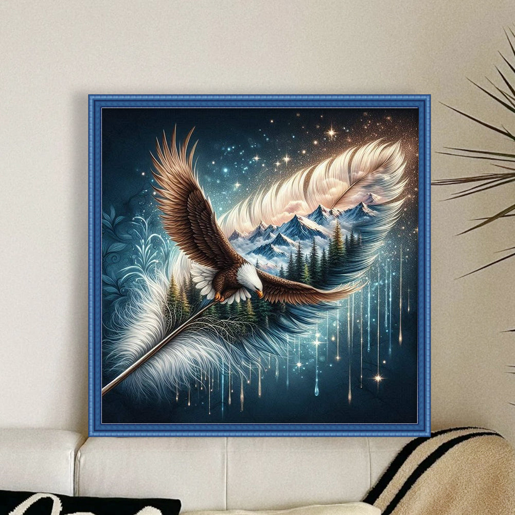 Feather Mountains - 11CT Stamped Cross Stitch 45*45CM