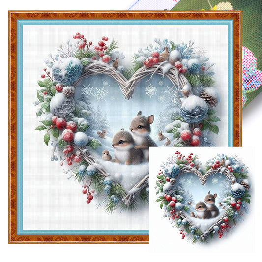 Love Snow Scenery - 11CT Stamped Cross Stitch 45*45CM
