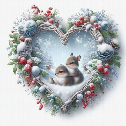 Love Snow Scenery - 11CT Stamped Cross Stitch 45*45CM