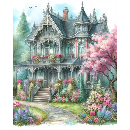 Castle House - Full Round Drill Diamond Painting 40*50CM