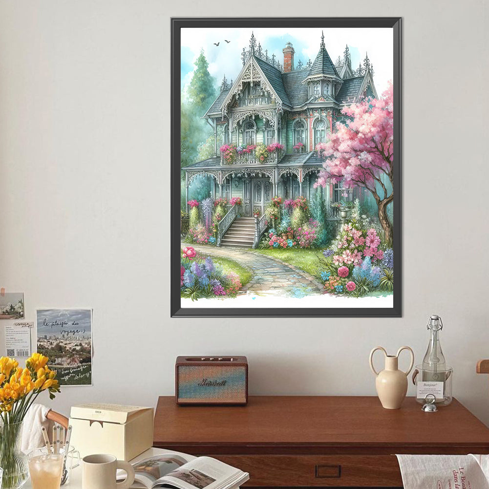 Castle House - Full Round Drill Diamond Painting 40*50CM