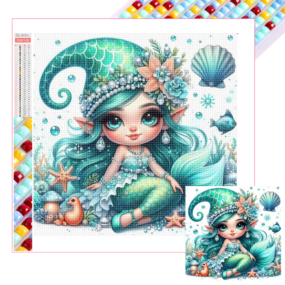 Ocean Girl - Full Square Drill Diamond Painting 30*30CM
