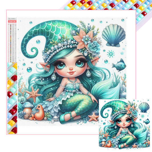 Ocean Girl - Full Square Drill Diamond Painting 30*30CM