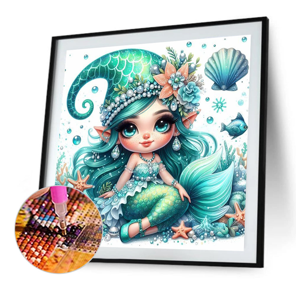 Ocean Girl - Full Square Drill Diamond Painting 30*30CM