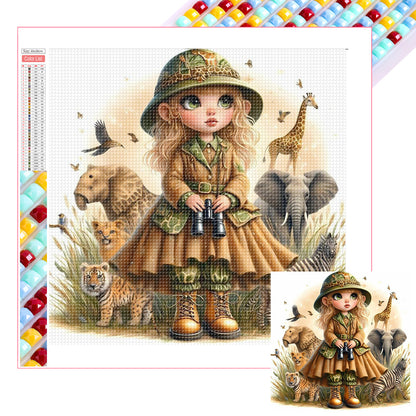 Wild Girl - Full Square Drill Diamond Painting 30*30CM