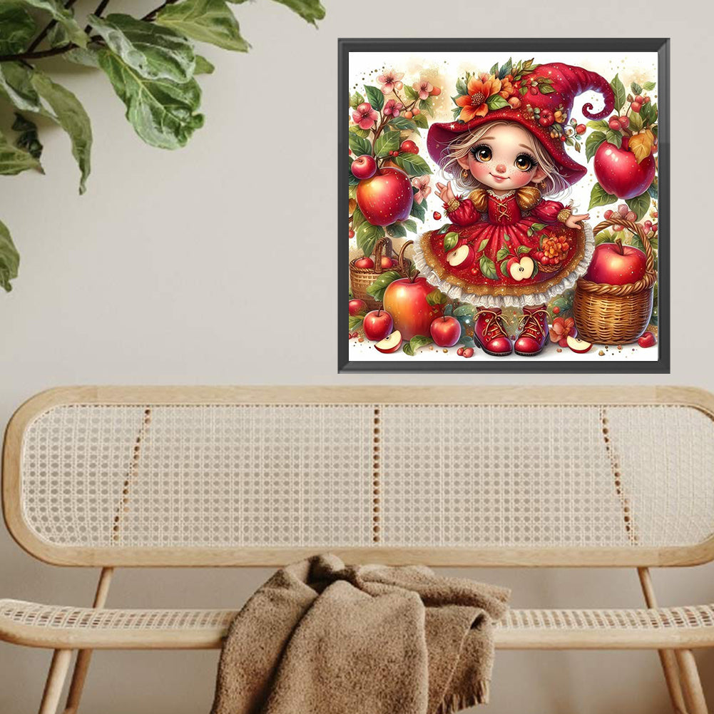 Apple Girl - Full Square Drill Diamond Painting 30*30CM