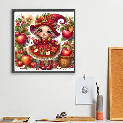 Apple Girl - Full Square Drill Diamond Painting 30*30CM
