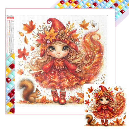 Autumn Girl - Full Square Drill Diamond Painting 30*30CM