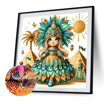 Peacock Girl - Full Square Drill Diamond Painting 30*30CM