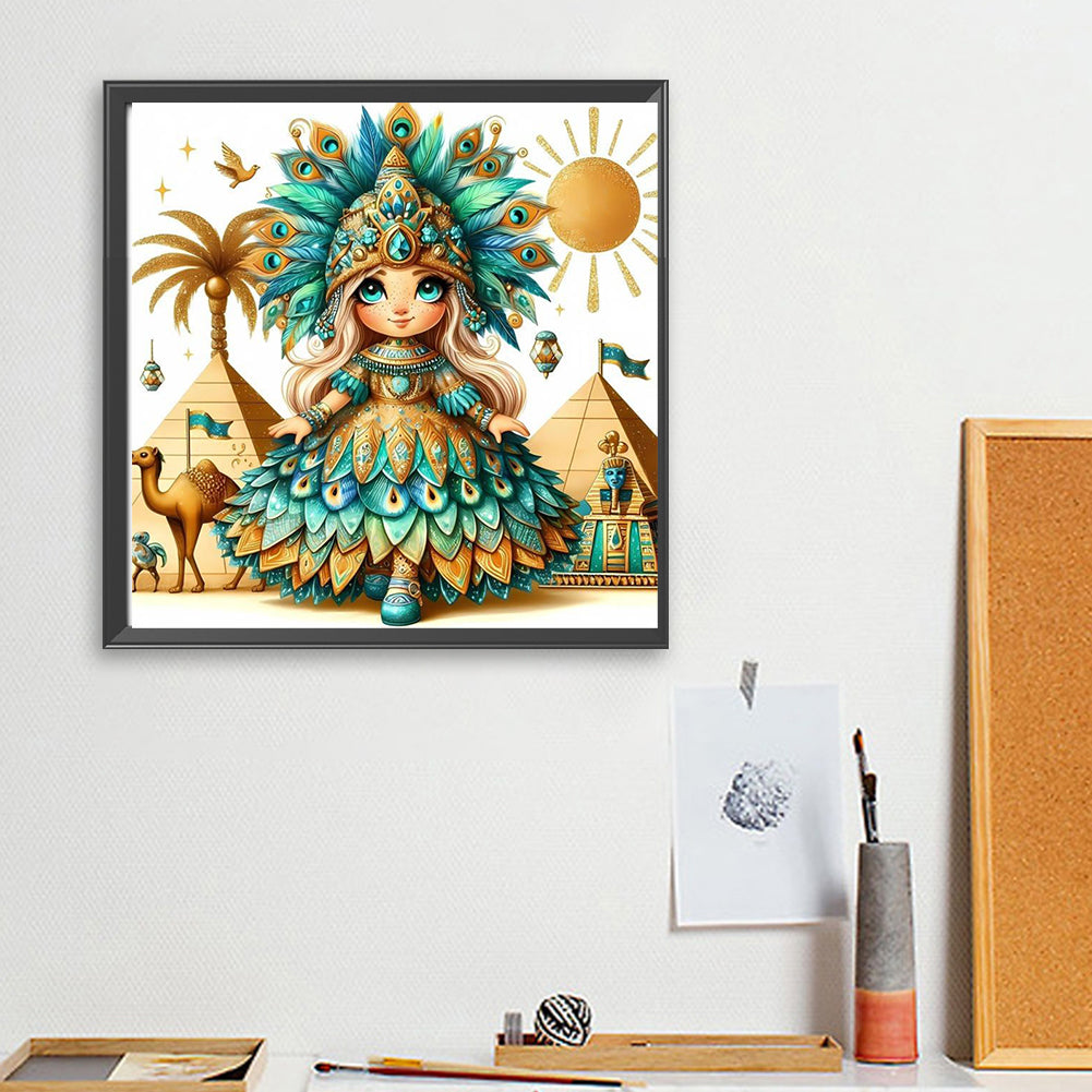 Peacock Girl - Full Square Drill Diamond Painting 30*30CM