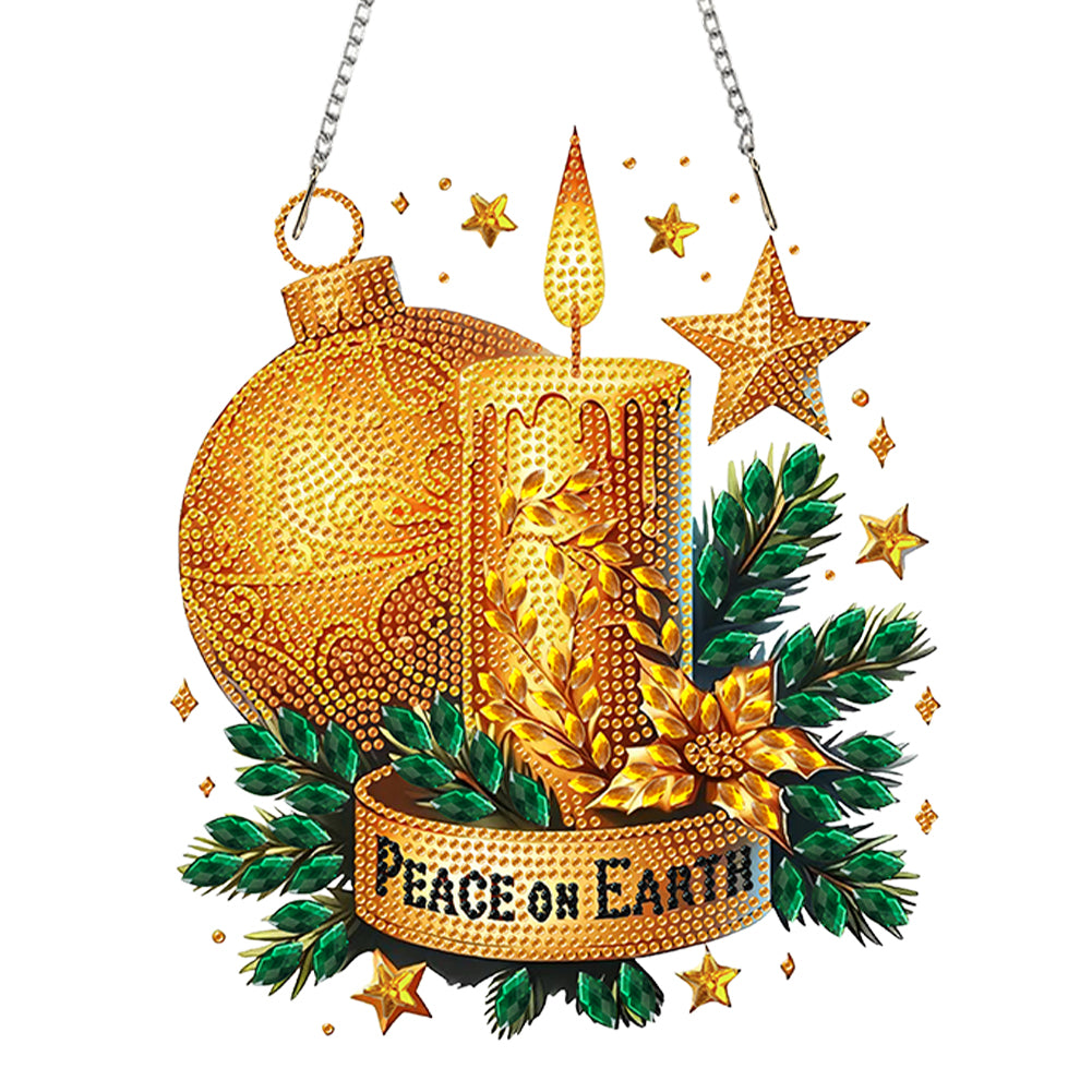 Christmas Theme 2D Flat DIY Hanging Diamond Art Kits Home Wall Decoration Crafts