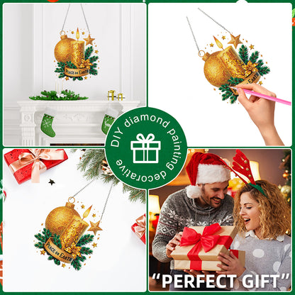 Christmas Theme 2D Flat DIY Hanging Diamond Art Kits Home Wall Decoration Crafts
