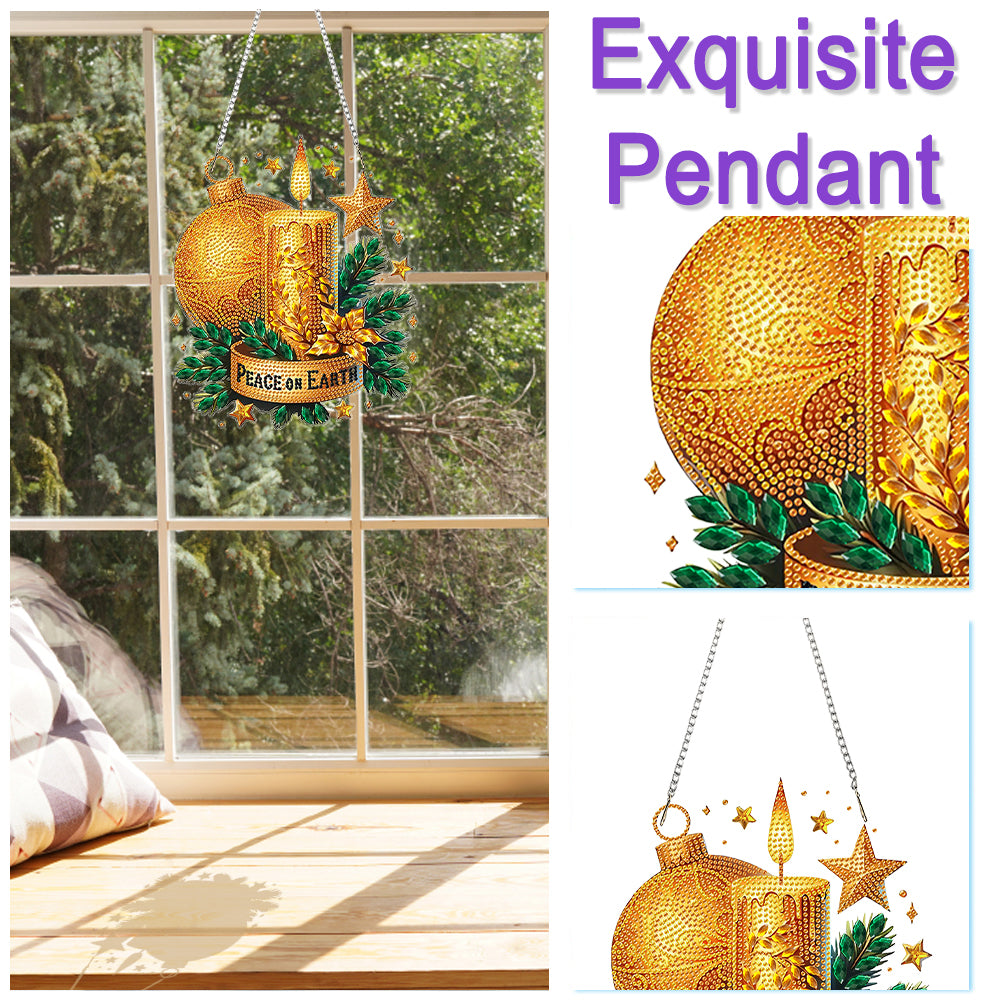 Christmas Theme 2D Flat DIY Hanging Diamond Art Kits Home Wall Decoration Crafts