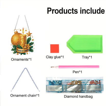 Christmas Theme 2D Flat DIY Hanging Diamond Art Kits Home Wall Decoration Crafts