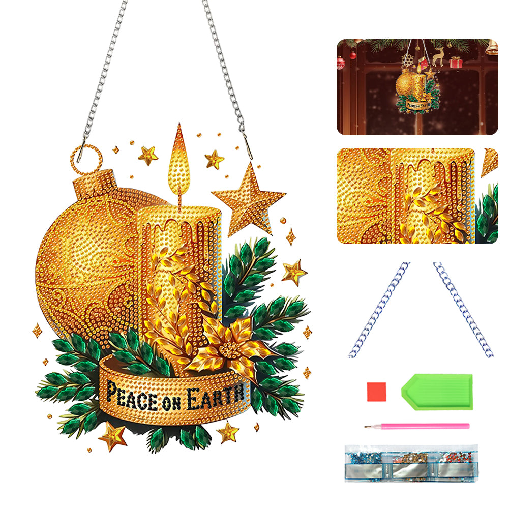 Christmas Theme 2D Flat DIY Hanging Diamond Art Kits Home Wall Decoration Crafts