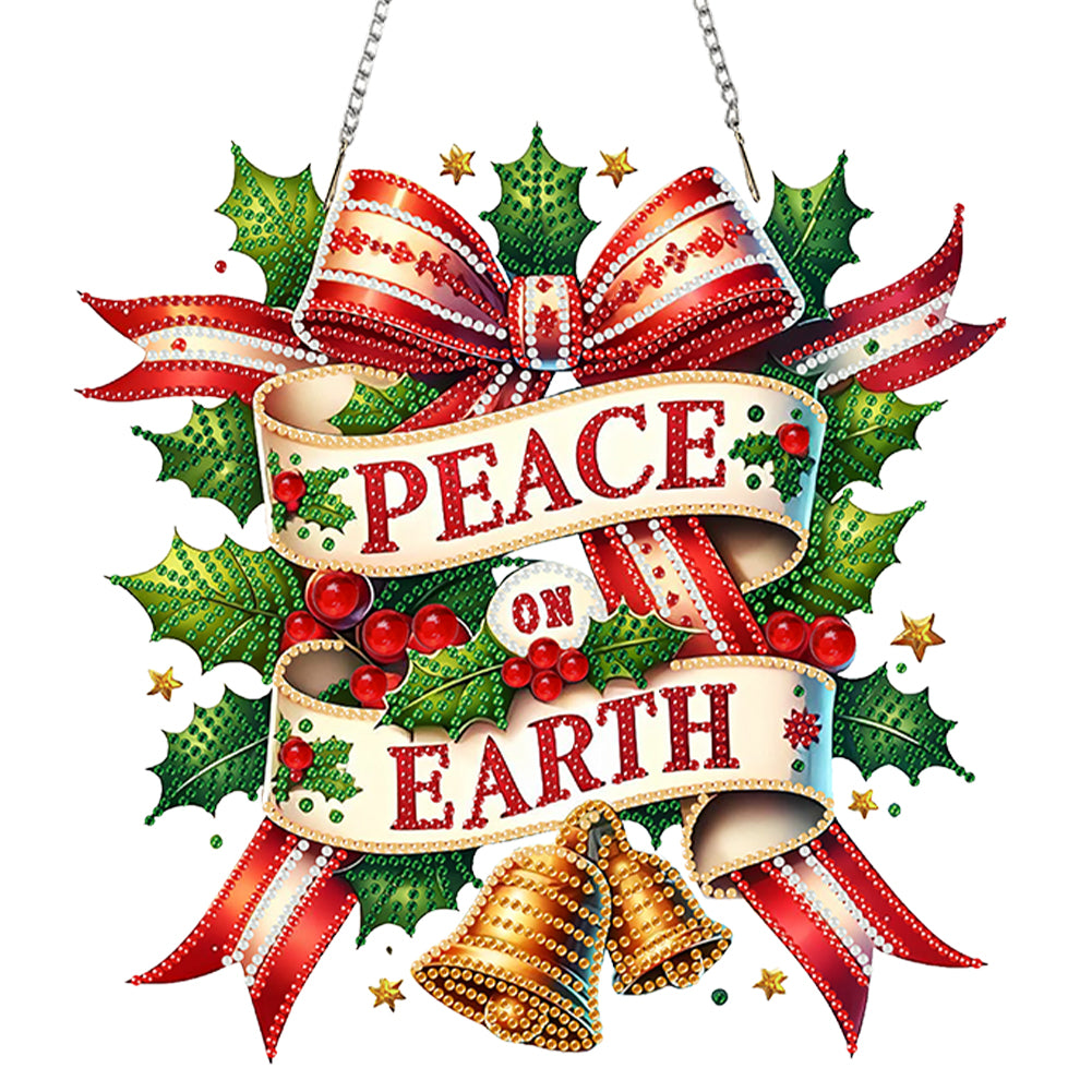 Christmas Theme 2D Flat DIY Hanging Diamond Art Kits Home Wall Decoration Crafts