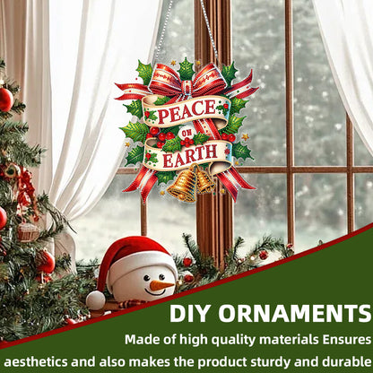 Christmas Theme 2D Flat DIY Hanging Diamond Art Kits Home Wall Decoration Crafts