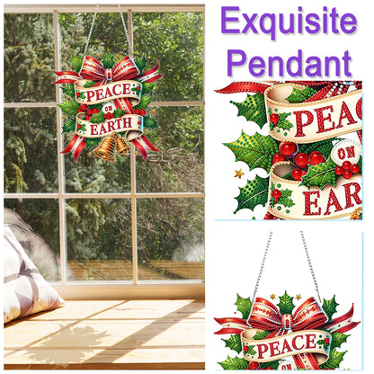 Christmas Theme 2D Flat DIY Hanging Diamond Art Kits Home Wall Decoration Crafts