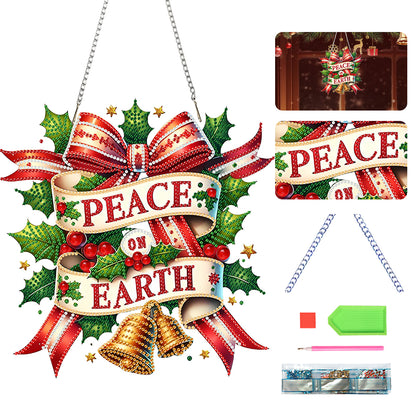Christmas Theme 2D Flat DIY Hanging Diamond Art Kits Home Wall Decoration Crafts