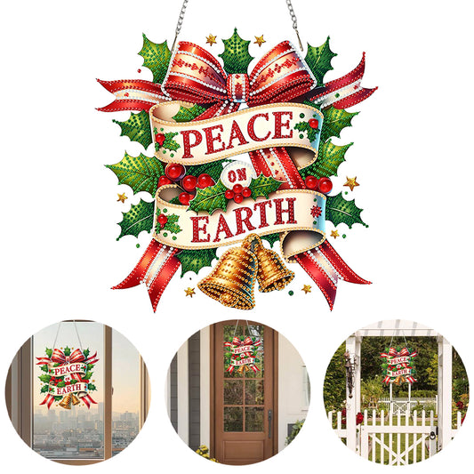 Christmas Theme 2D Flat DIY Hanging Diamond Art Kits Home Wall Decoration Crafts