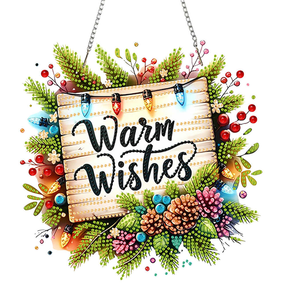 Christmas Theme 2D Flat DIY Hanging Diamond Art Kits Home Wall Decoration Crafts