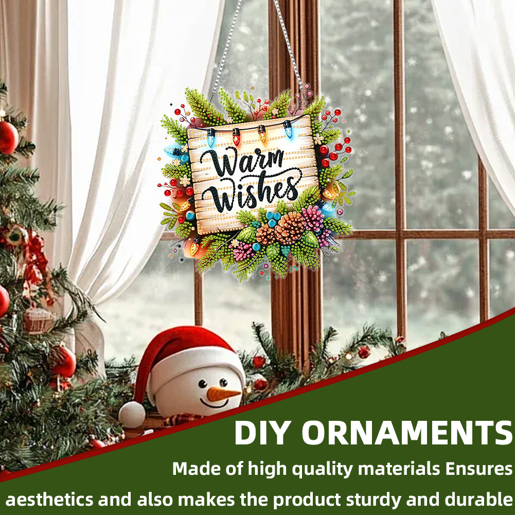 Christmas Theme 2D Flat DIY Hanging Diamond Art Kits Home Wall Decoration Crafts