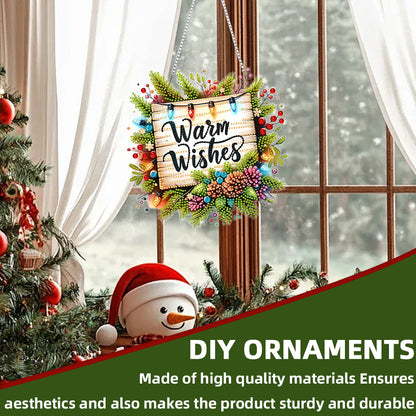 Christmas Theme 2D Flat DIY Hanging Diamond Art Kits Home Wall Decoration Crafts
