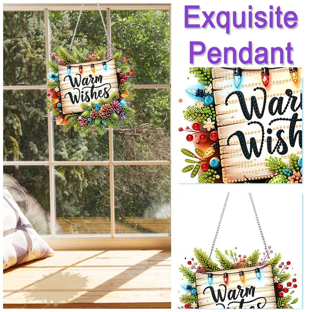 Christmas Theme 2D Flat DIY Hanging Diamond Art Kits Home Wall Decoration Crafts