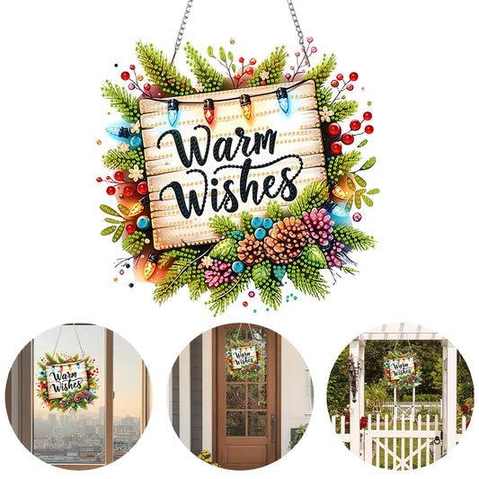 Christmas Theme 2D Flat DIY Hanging Diamond Art Kits Home Wall Decoration Crafts